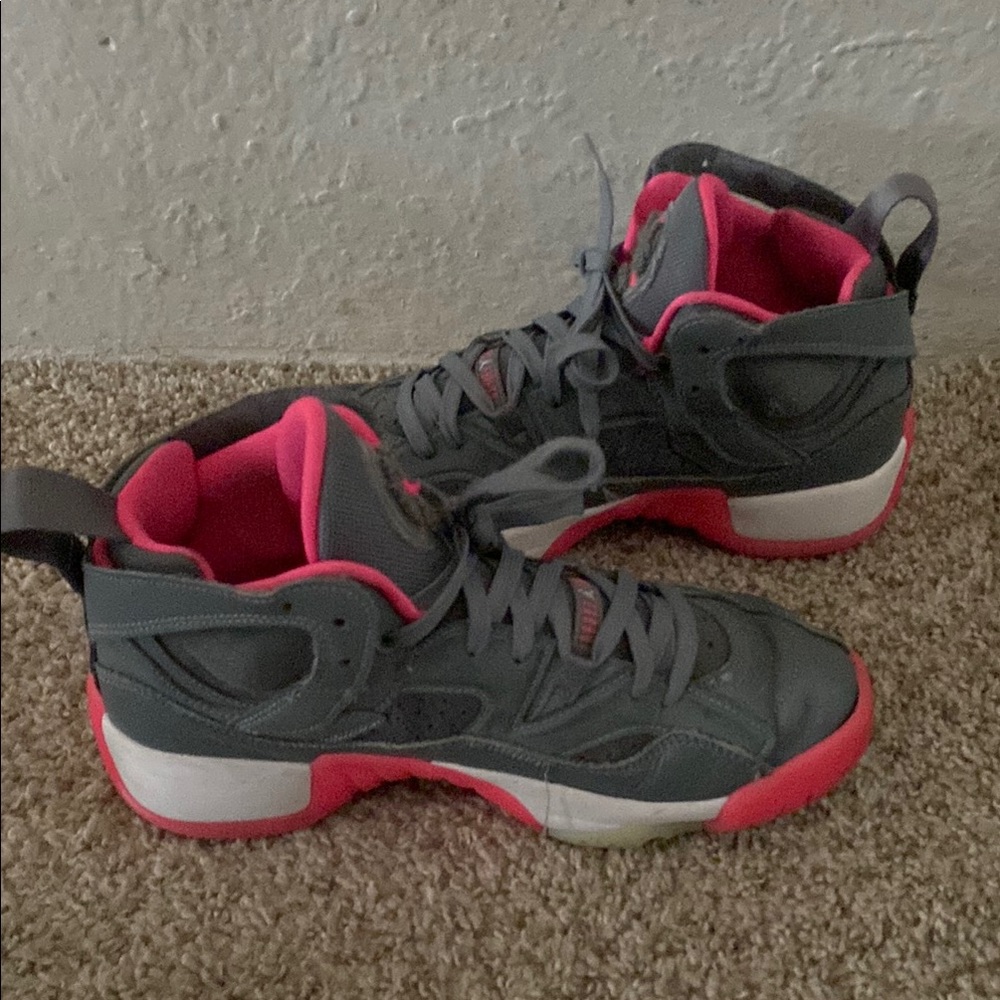 Kids Gray and Pink Athletic Shoes